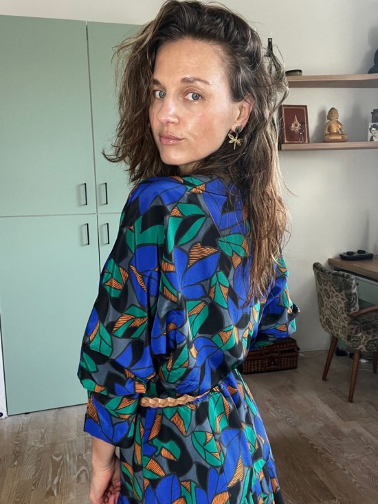 Bklauw groen jurk kijk achteropm